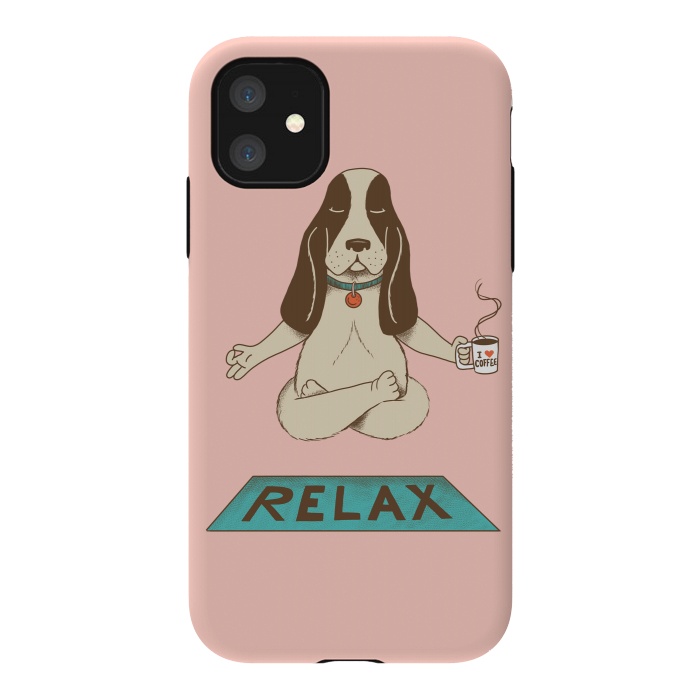 iPhone 11 StrongFit Dog Relax Rose by Coffee Man