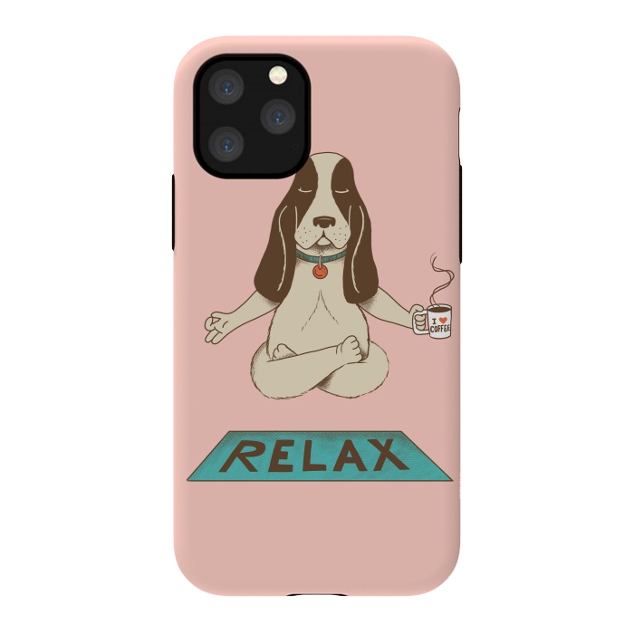 iPhone 11 Pro StrongFit Dog Relax Rose by Coffee Man