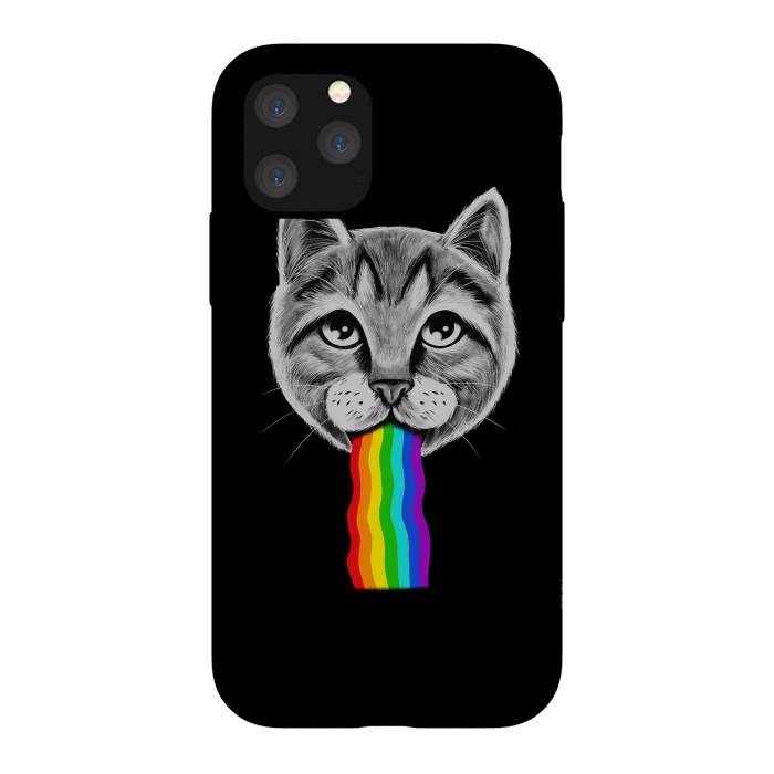 iPhone 11 Pro StrongFit Cat rainbow by Coffee Man