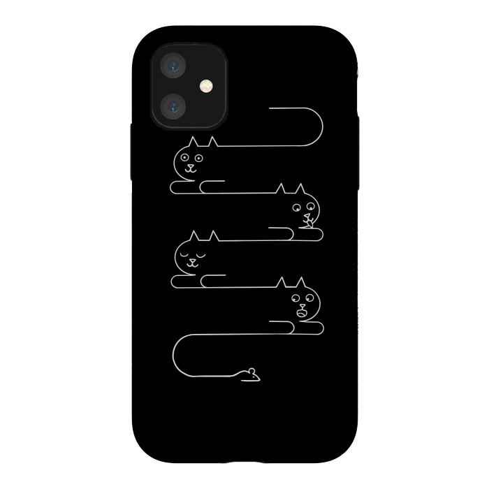 iPhone 11 StrongFit Cats Line by Coffee Man
