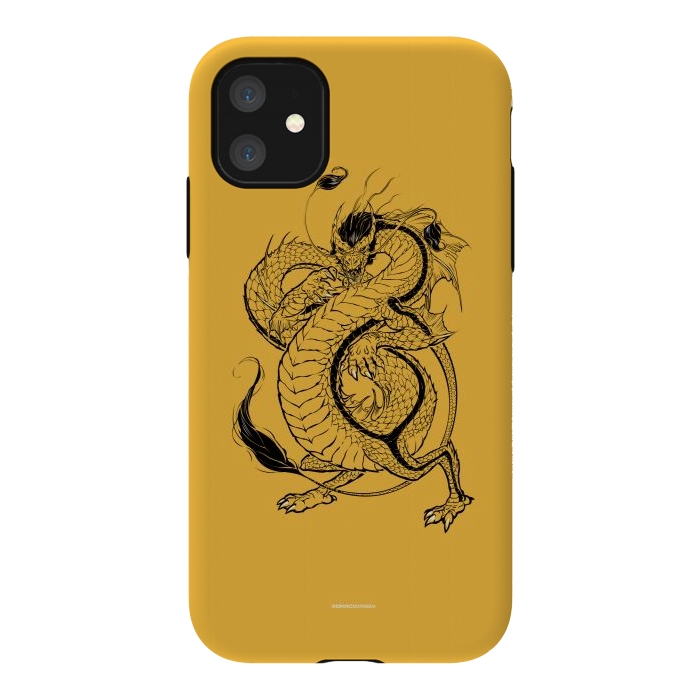 iPhone 11 StrongFit Black Dragon by Draco
