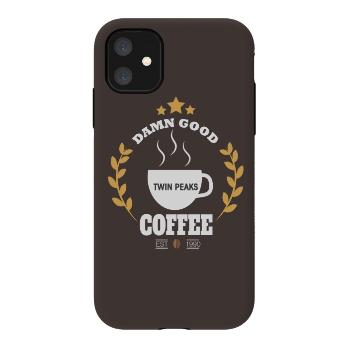 iPhone 11 StrongFit Twin Peaks Damn Good Coffee by Alisterny