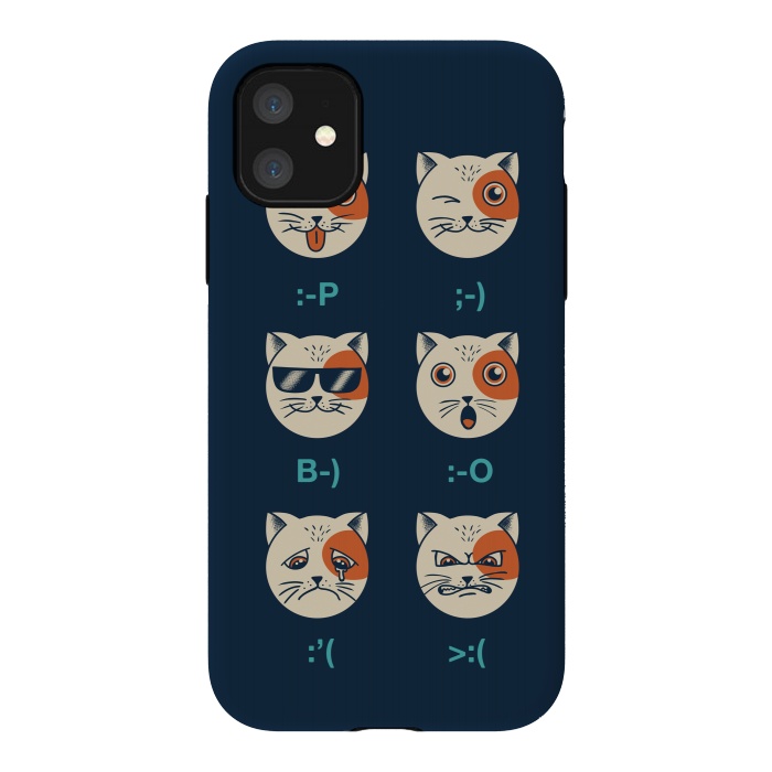 iPhone 11 StrongFit Cat Emoticon by Coffee Man