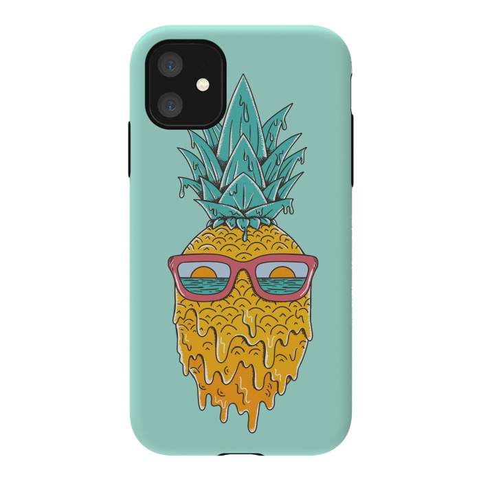 iPhone 11 StrongFit Pineapple Summer Blue by Coffee Man