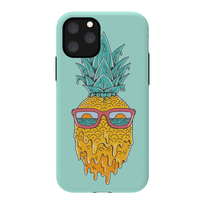 iPhone 11 Pro StrongFit Pineapple Summer Blue by Coffee Man