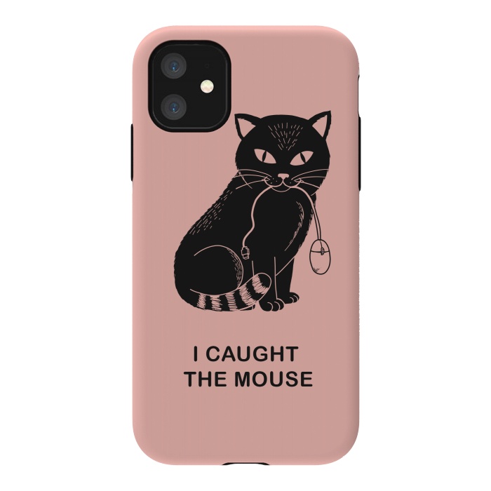iPhone 11 StrongFit I caugth the mouse rose by Coffee Man