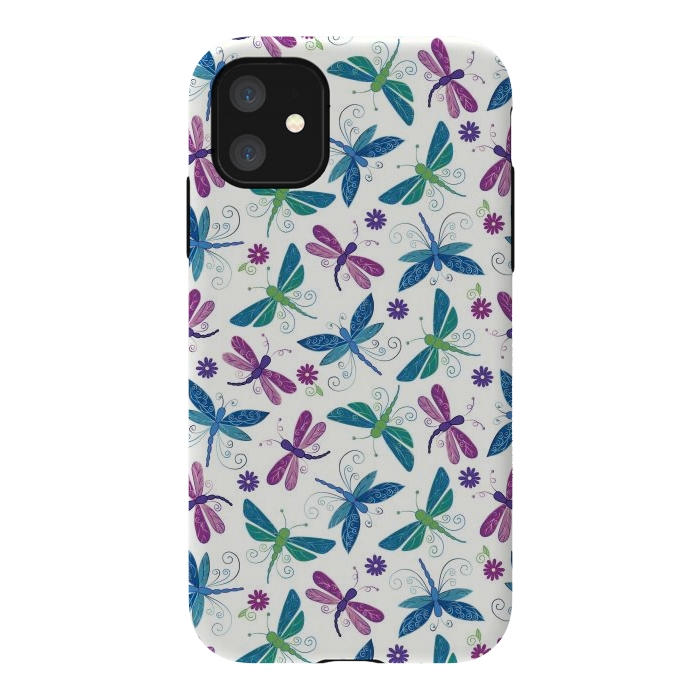 iPhone 11 StrongFit Dragonflies by TracyLucy Designs