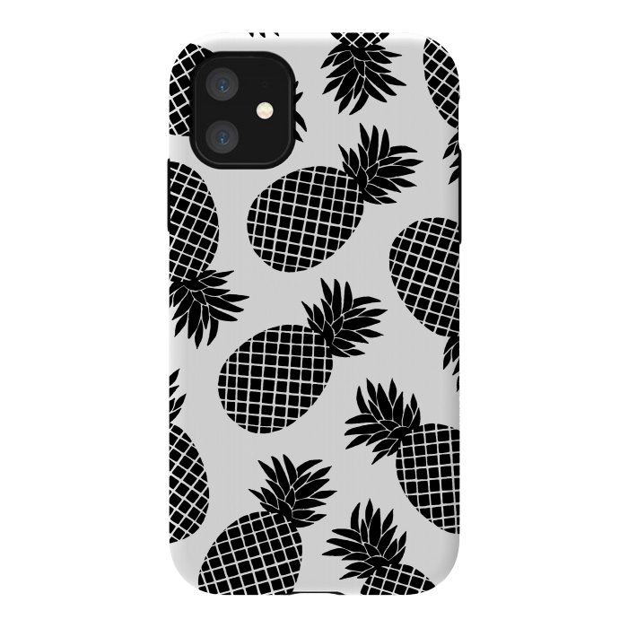 iPhone 11 StrongFit Pineapple In Black  by Amaya Brydon