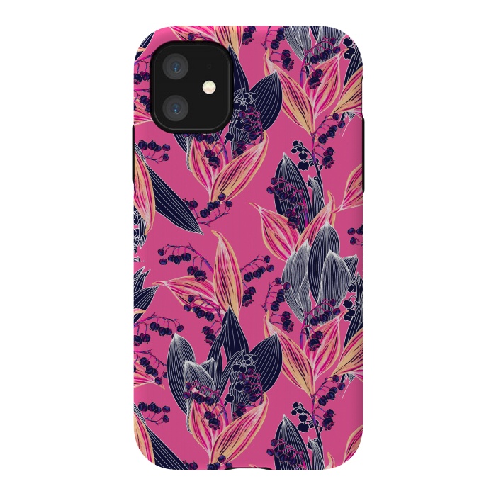 iPhone 11 StrongFit Acidic Floral by Victoria Krupp-Rombalski