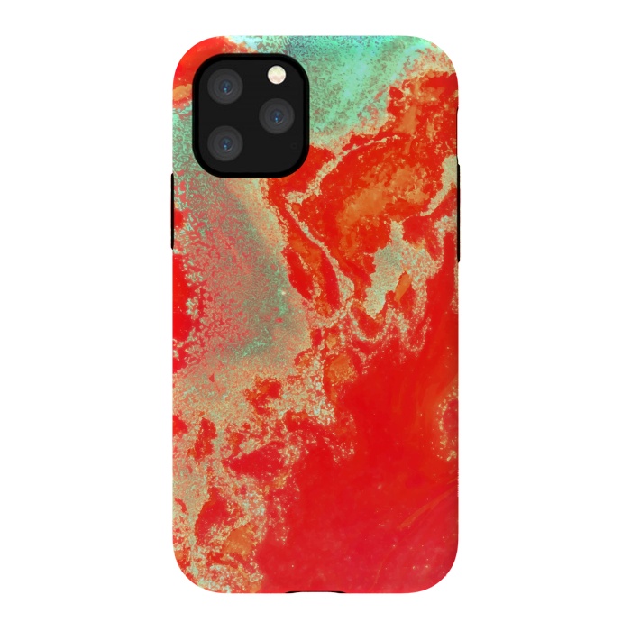 iPhone 11 Pro StrongFit Sea Green and Coral by Uma Prabhakar Gokhale