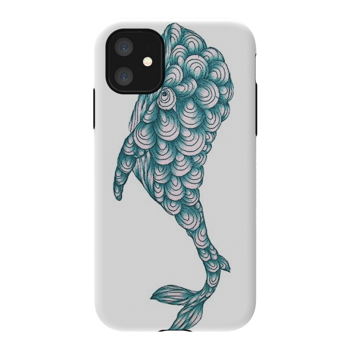 iPhone 11 StrongFit Turquoise Whale by ECMazur 