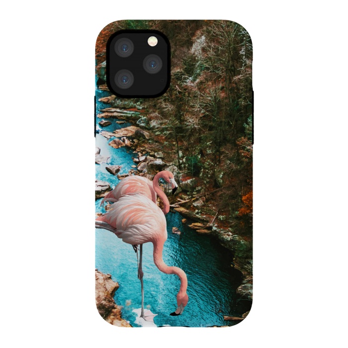 iPhone 11 Pro StrongFit Flamingo Forest by Uma Prabhakar Gokhale