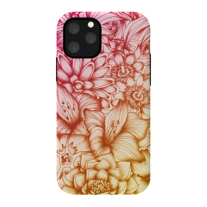 iPhone 11 Pro StrongFit Tropical Flowers by ECMazur 