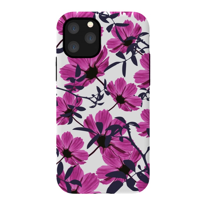 iPhone 11 Pro StrongFit Floral Explorers  (White)  by Zala Farah