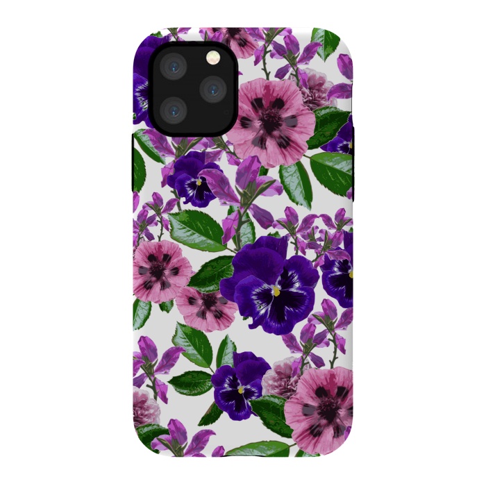 iPhone 11 Pro StrongFit White Floral Garden by Zala Farah