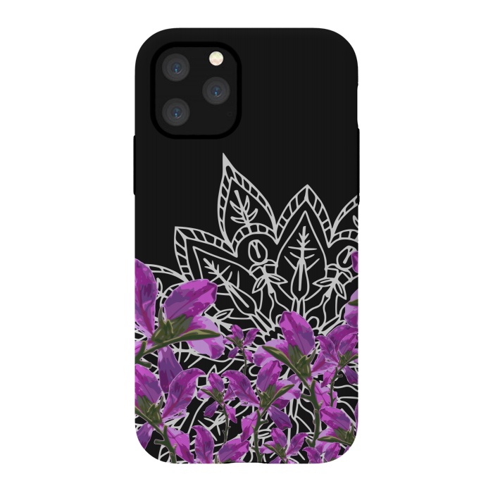 iPhone 11 Pro StrongFit Mandala + Purple Vines by Zala Farah