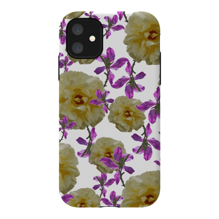 iPhone 11 StrongFit Flowers + Purple Vines by Zala Farah
