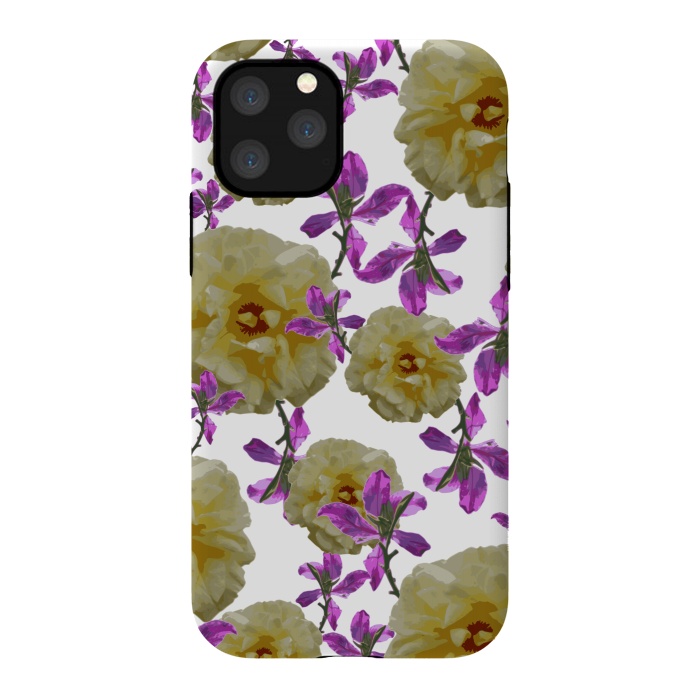 iPhone 11 Pro StrongFit Flowers + Purple Vines by Zala Farah