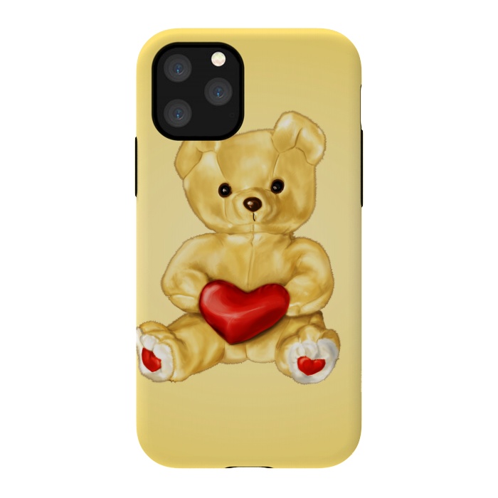 iPhone 11 Pro StrongFit Cute Teddy Bear Hypnotist With Heart by Boriana Giormova