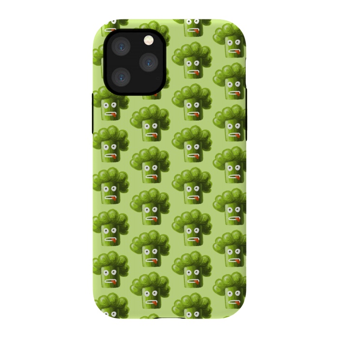 iPhone 11 Pro StrongFit Funny Broccoli Pattern by Boriana Giormova