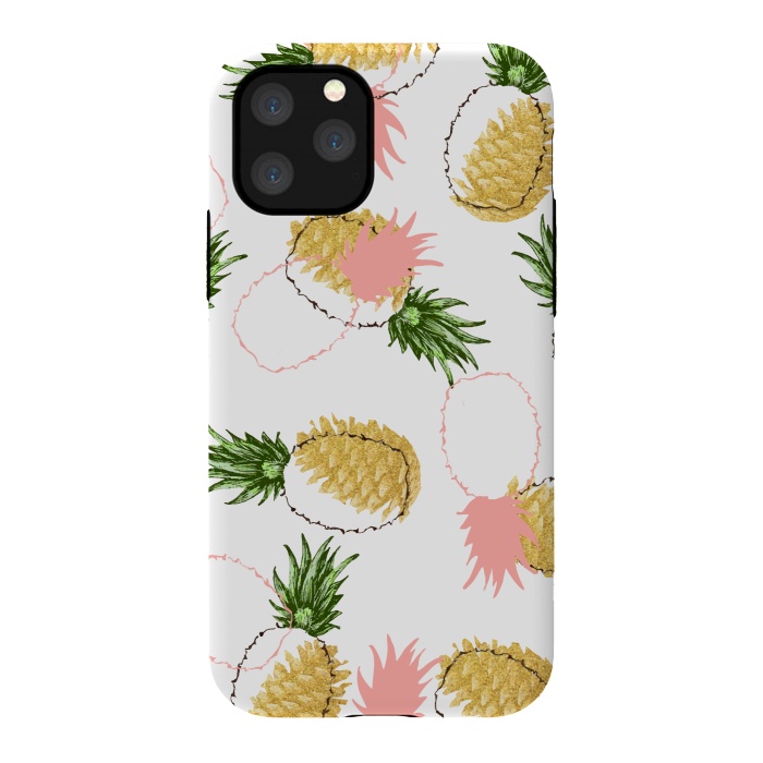 iPhone 11 Pro StrongFit Pineapples & Pine Cones by Uma Prabhakar Gokhale