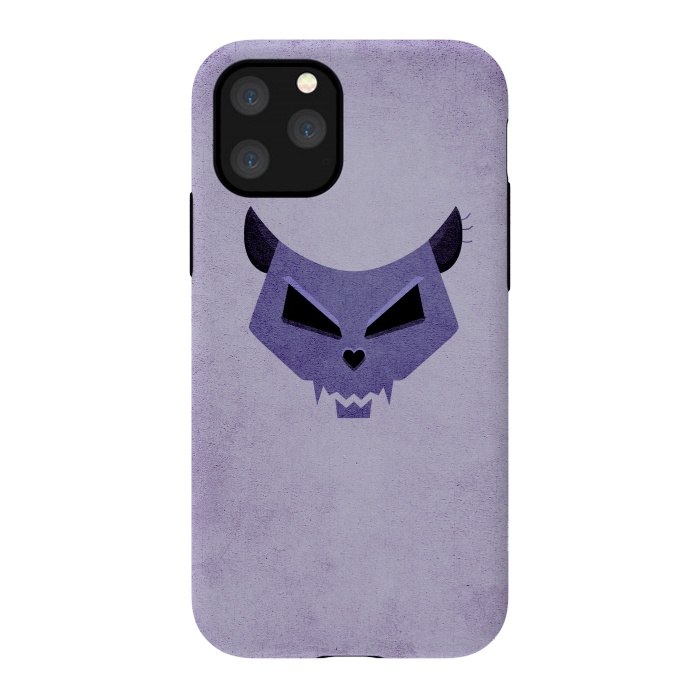 iPhone 11 Pro StrongFit Purple Evil Cat Skull by Boriana Giormova