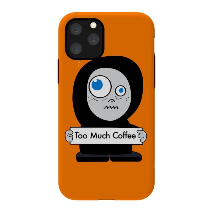iPhone 11 Pro StrongFit Funny Cartoon Character Too Much Coffee by Boriana Giormova