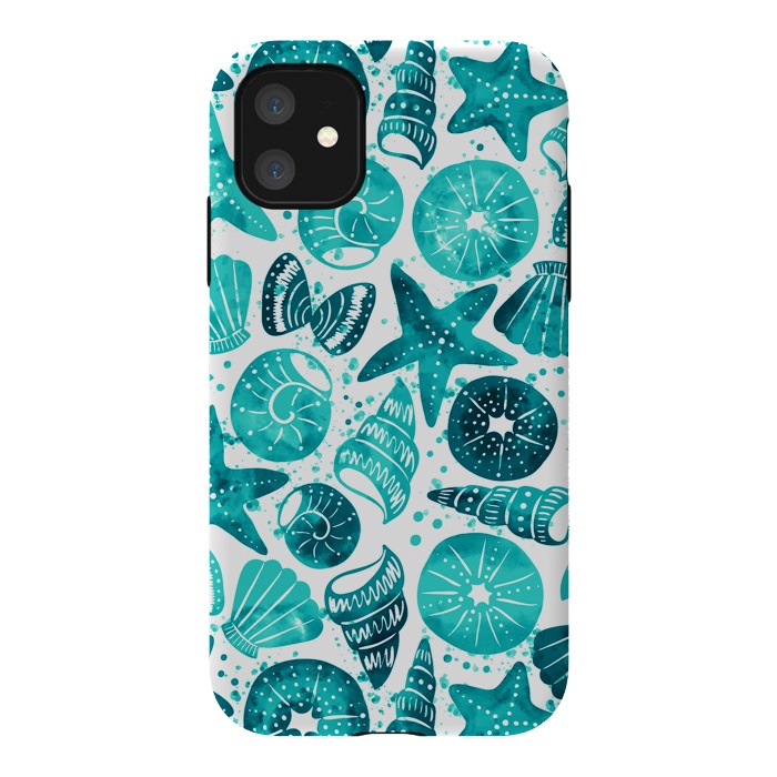 iPhone 11 StrongFit sea shells 2 by Laura Grant