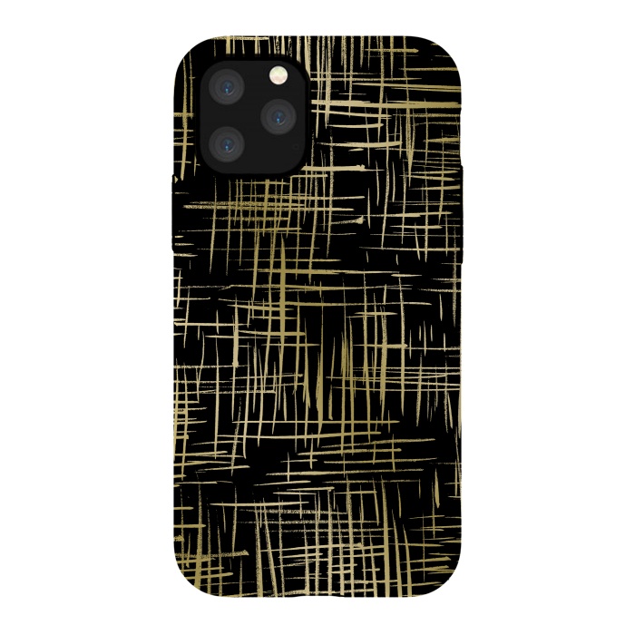 iPhone 11 Pro StrongFit Crosshatch Black by Caitlin Workman