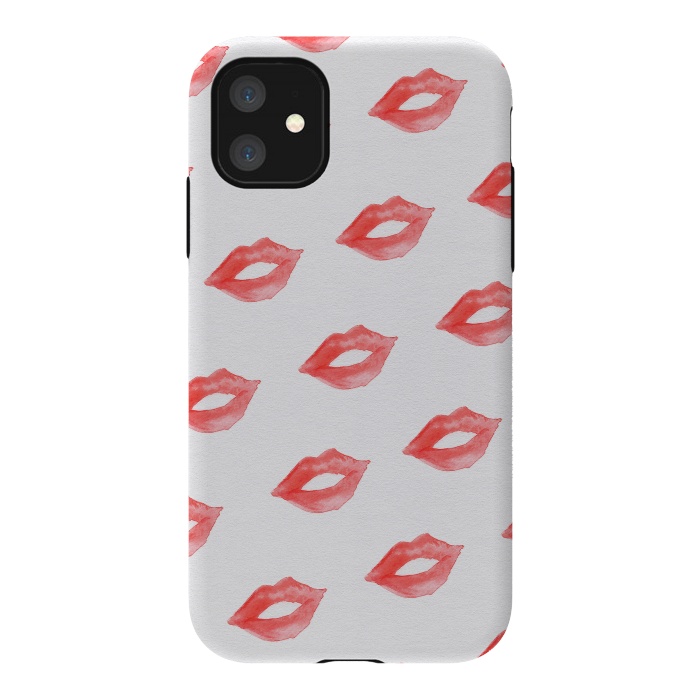 iPhone 11 StrongFit Lips Red by Caitlin Workman