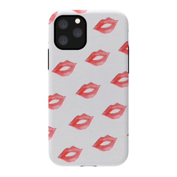 iPhone 11 Pro StrongFit Lips Red by Caitlin Workman