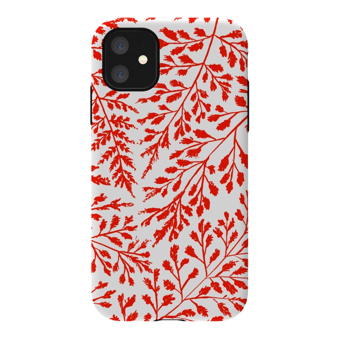 iPhone 11 StrongFit Foliage Red by Caitlin Workman