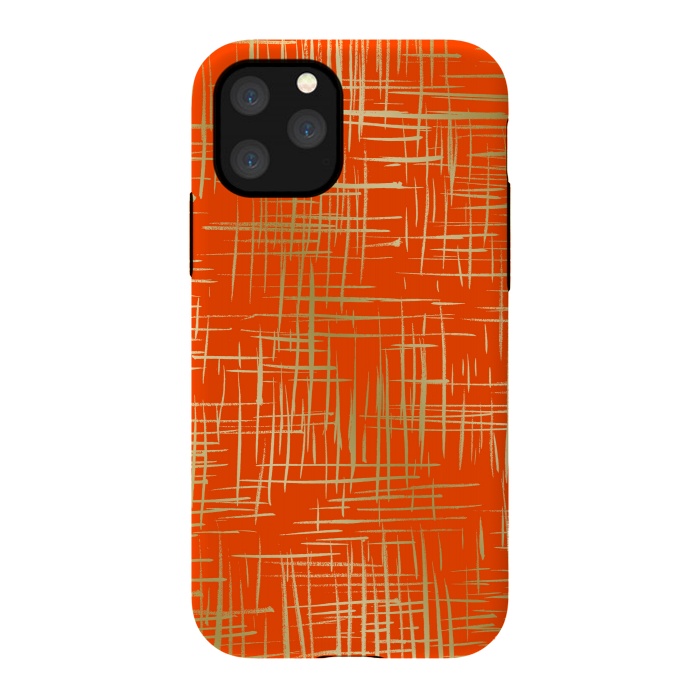 iPhone 11 Pro StrongFit Crosshatch Red by Caitlin Workman