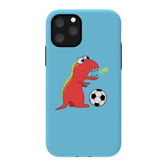 iPhone 11 Pro StrongFit Funny Cartoon Dinosaur Soccer Player by Boriana Giormova