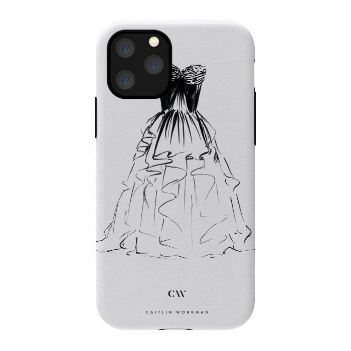 iPhone 11 Pro StrongFit Little Black Ball Gown Dress by Caitlin Workman