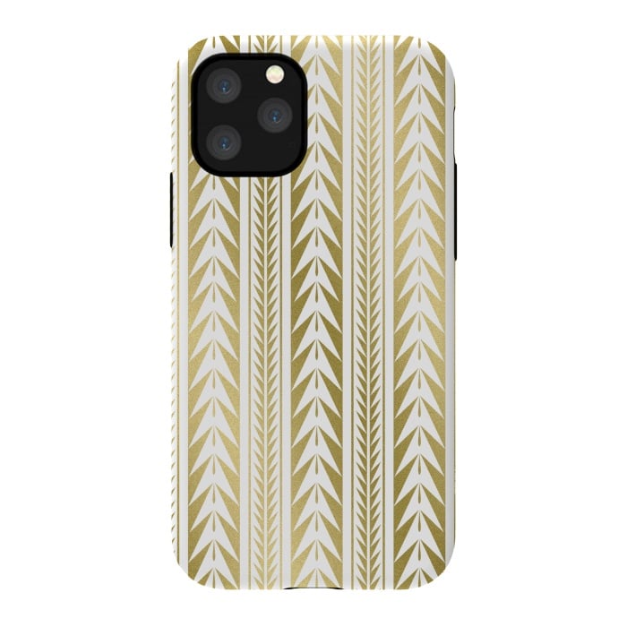 iPhone 11 Pro StrongFit Edgy Gold Stripes by Caitlin Workman