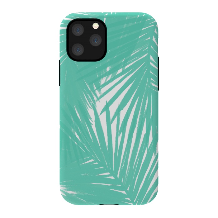 iPhone 11 Pro StrongFit Palms Teal by Caitlin Workman