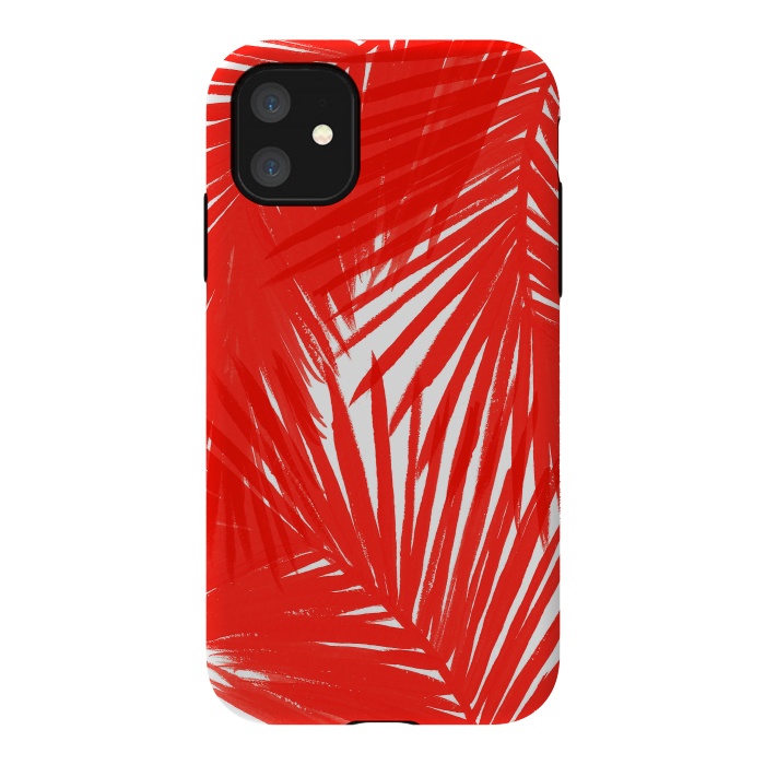iPhone 11 StrongFit Red Palms by Caitlin Workman