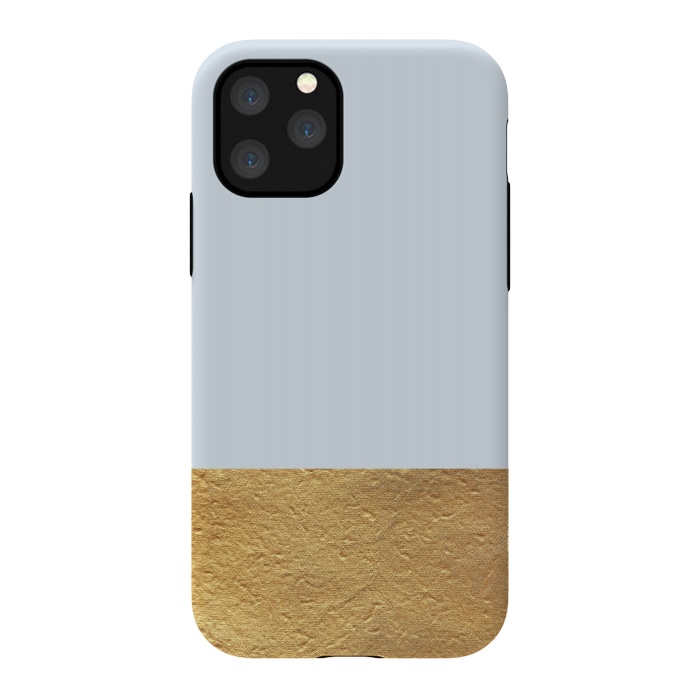 iPhone 11 Pro StrongFit Color Block Light Blue and Gold by Caitlin Workman
