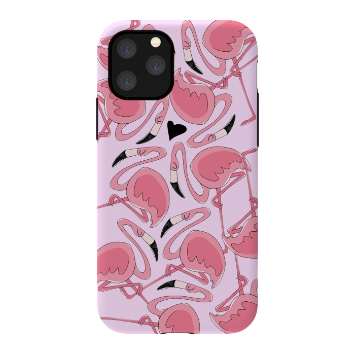 iPhone 11 Pro StrongFit Flamingo Love by Alice De Marco