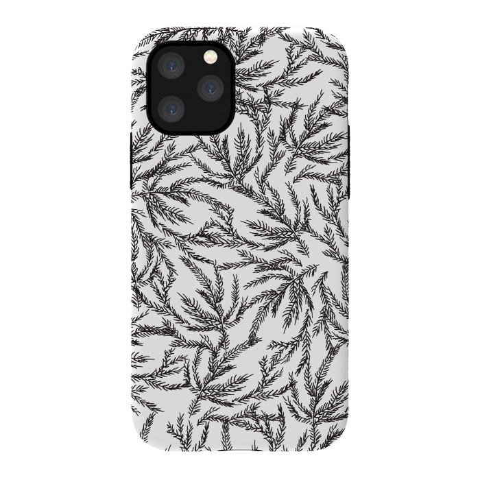 iPhone 11 Pro StrongFit Black Coral Ferns by Caitlin Workman
