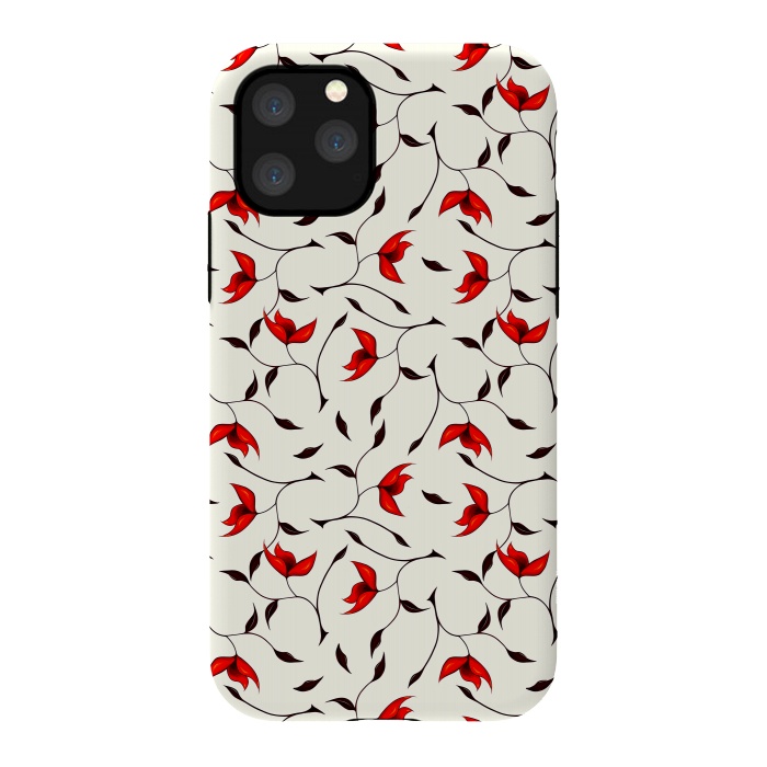 iPhone 11 Pro StrongFit Beautiful Strange Red Flowers Pattern by Boriana Giormova