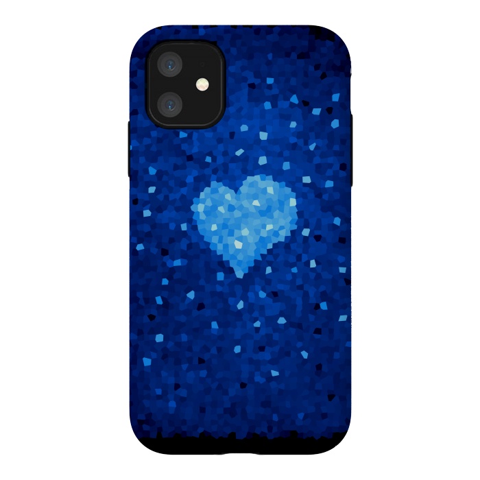 iPhone 11 StrongFit Winter Blue Crystal Heart by Boriana Giormova