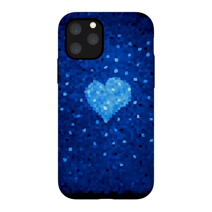 iPhone 11 Pro StrongFit Winter Blue Crystal Heart by Boriana Giormova