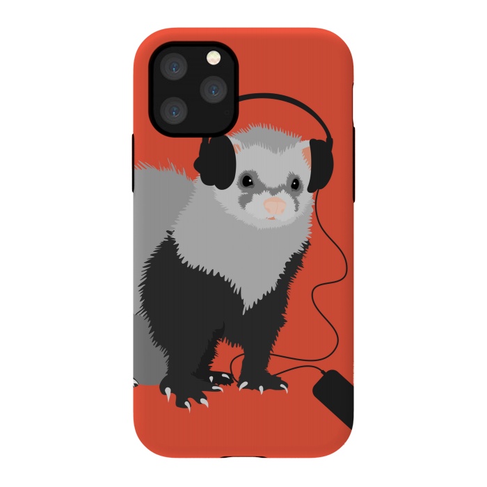 iPhone 11 Pro StrongFit Funny Music Lover Ferret by Boriana Giormova
