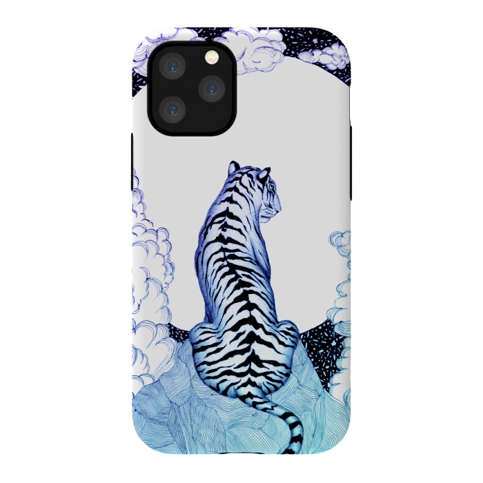 iPhone 11 Pro StrongFit Ombre Tiger Moon by ECMazur 
