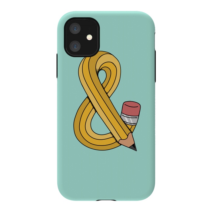 iPhone 11 StrongFit Ampersand Pencil Green by Coffee Man