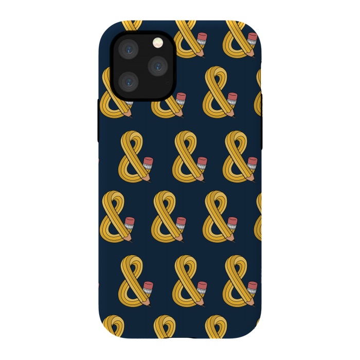 iPhone 11 Pro StrongFit Ampersand pencil pattern by Coffee Man