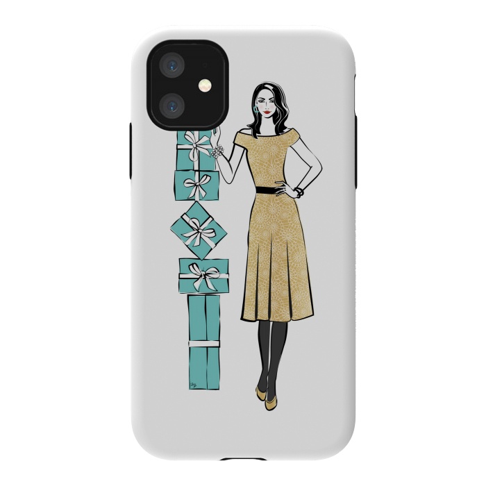 iPhone 11 StrongFit Attractive young Woman with gifts by Martina