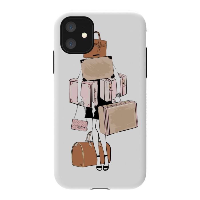 iPhone 11 StrongFit Woman with luggage by Martina